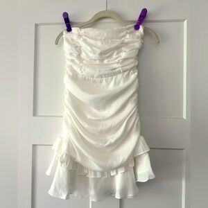 White Strapless Mini Dress